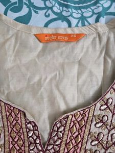 Elegant Cream Embroidered Kurta Set