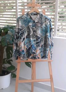 ZARA linen bomber jacket