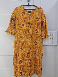 Yellow Floral Print Kurta