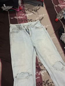 Ripped Wide Leg Jeans
