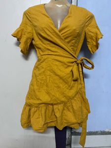 Pintrest Yellow Wrap Dress