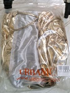 URBANIC SHIRRED BODYCON POLYSTER PLASTIC DRESS