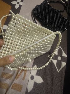 Pearls Bags White And Black