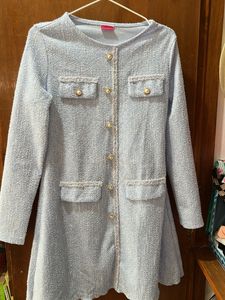 Cute Blue Tweed Dress