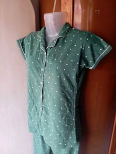 Green Polka Dot Pajama Set