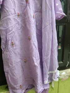 Lavender Embroidered Kurti