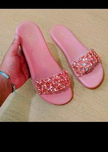 Pink Embellished Flats