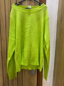 new oversized Neon Green H&amp;M sweater (b1g1)