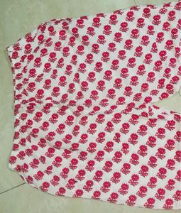 New White Anarkali Kurta Set