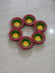 Set of 6 Decorative Diyas