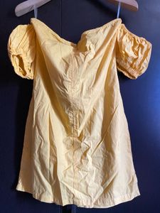 Koovs Sunshine Yellow Off-Shoulder Dress 🌼
