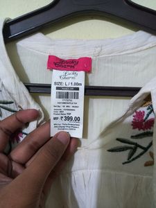 Lucky Charm White Top with Butterfly Sleeves