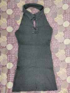 Gray Halter Dress