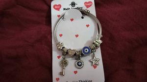 Silver Plated Evil Eye Pendora Bracelet
