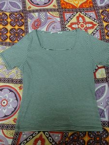 Striped Square Neck Tee