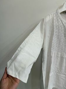 White embroidered kurta, Like new, Size: XL