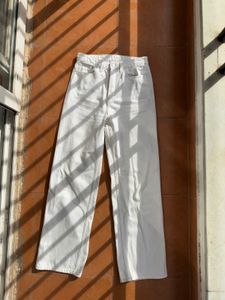 White Straight Leg Jeans