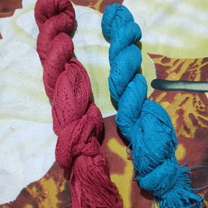 Vibrant Blue &amp; Red Knitted Scarves New legging Set