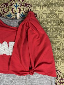 Red &amp; Grey Paris Top