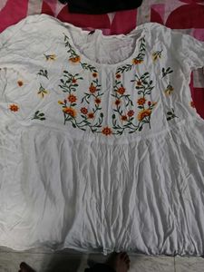 Floral Embroidered White Dress