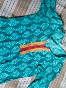 Teal Printed Kurti