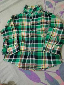 Green Plaid Toddler Shirt