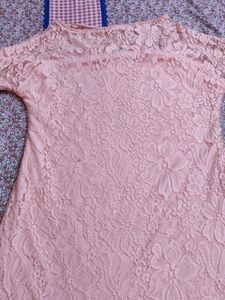 Vintage Pink Lace Dress