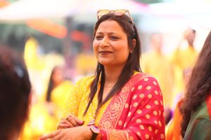 Anarkali yellow  Set with banarasi duppata