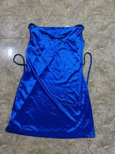 Blue satin Mini Dress