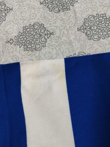 Men Blue White Striped Cotton Tshirt