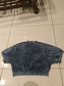 Acid Wash Cropped Sweatshirt
