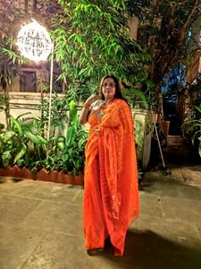 Orange Dhakai Buti Saree