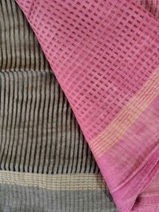Pink &amp; Gray Saree