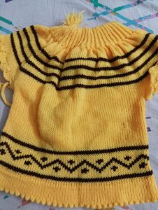 Short flutter sleeve sweater for 6 to 9 month baby