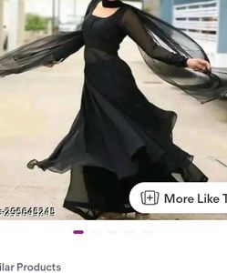 Georgette Plan Black Krti Palazzo And Dupataa