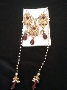 Elegant Gold &amp; Ruby Jewelry Set