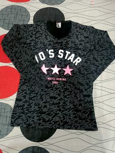 Black Colour Beautiful Tshirt For Girls