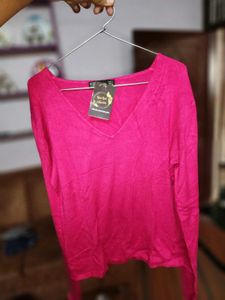 Pink V-Neck Top