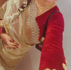 Elegant Ready To Wear Saree with Velvet Blouse