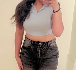 Cute Light Blue Crop Top