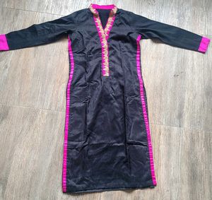 Elegant Black Kurta S with Margin