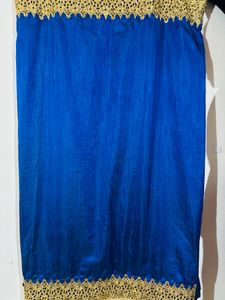 Party Wear Navy Blue Saree With Golden Work