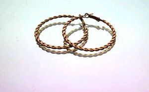 Elegant Twisted Hoop Earrings – Gold Tone🎗🎀