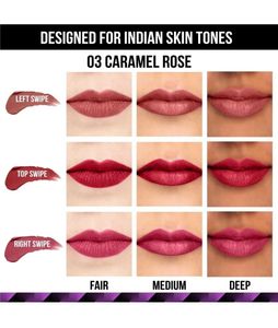Staze 9To9 3 In 1 Matte Lipstick(03 Caramel Rose)