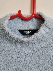 Blue Fuzzy Knit Sweater