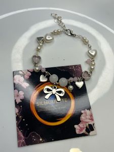 Heart &amp; Pearl Charm Bracelet