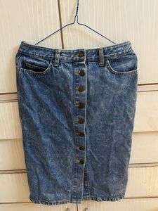 Pencil Denim Button Skirt