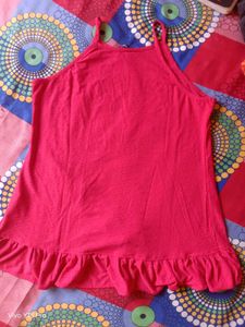 Chic Red Ruffle Tank Top