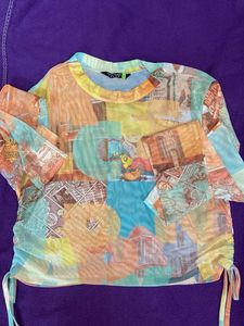 Trendy Graphic Print Top