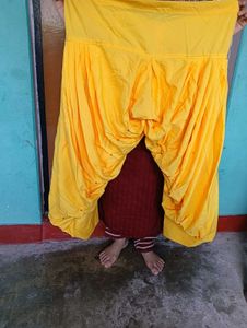 Yellow Hand Stiched Punjabi Salwar